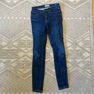 Madewell 27 Tall mid-rise skinny jeans, dark blue